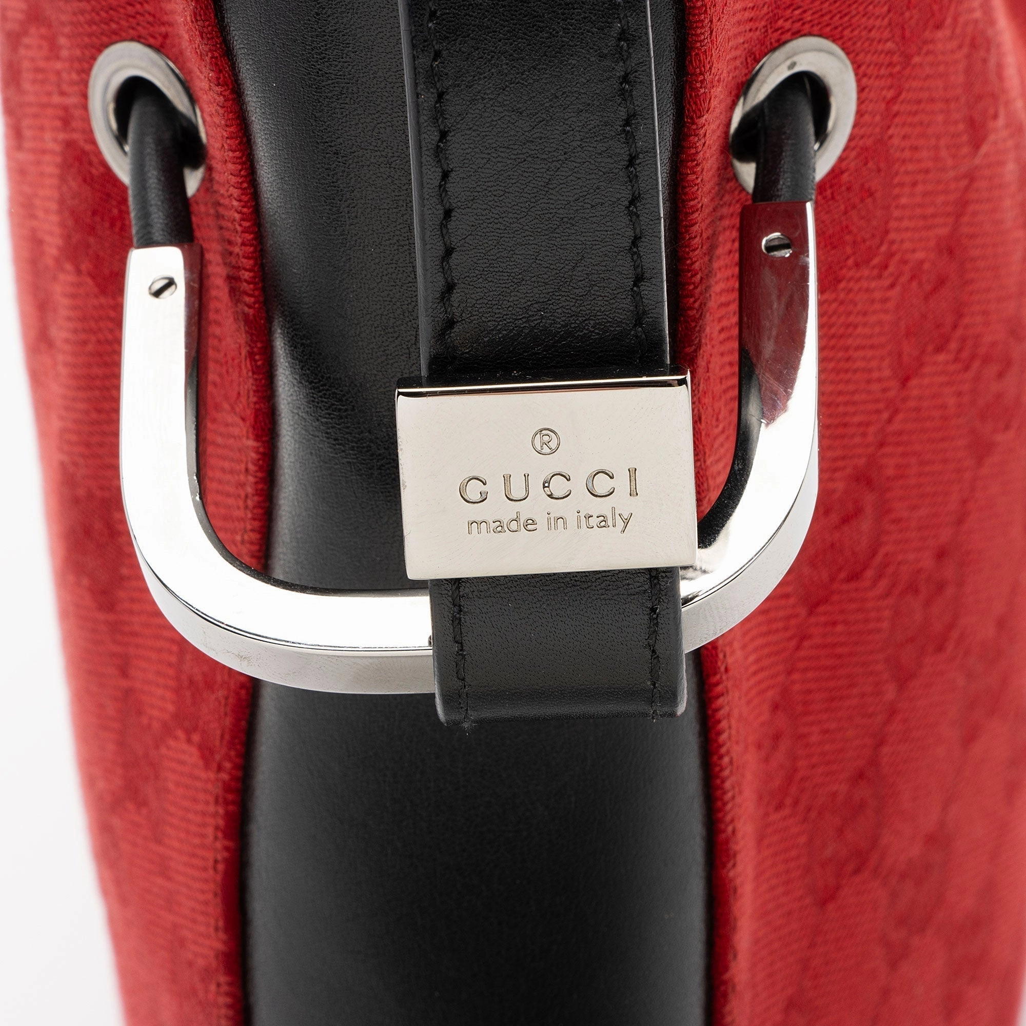 Gucci Vintage GG Canvas Drawstring Shoulder Bag (SHF-9kJYvQ)