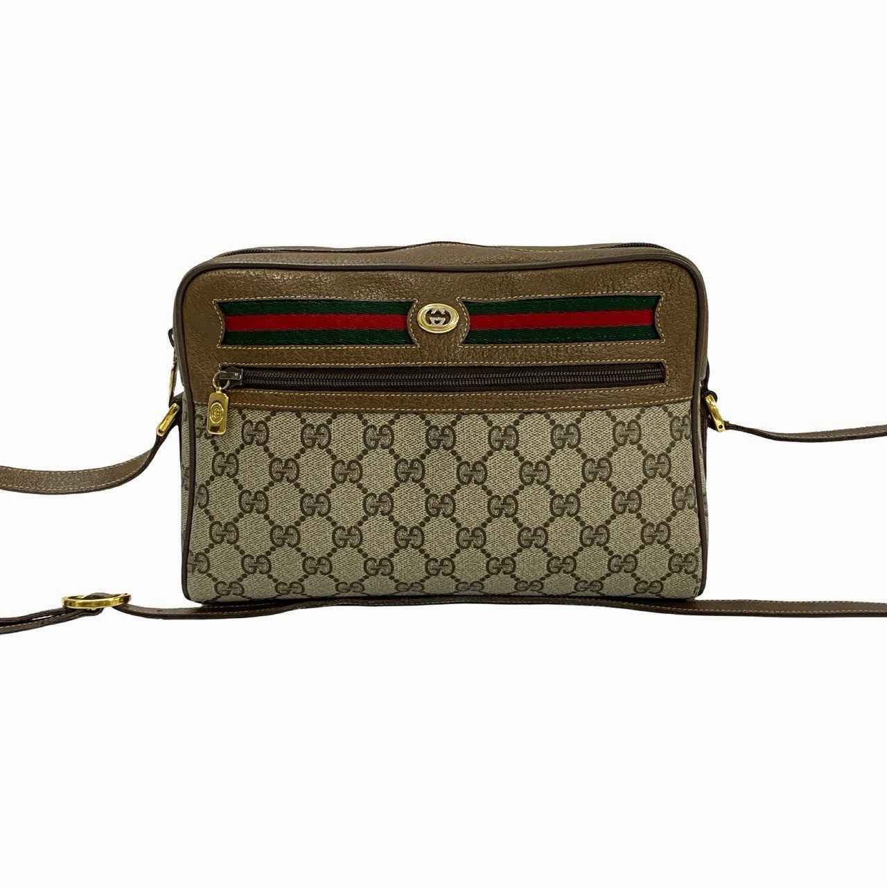 Gucci Vintage Leather Shoulder Bag Brown