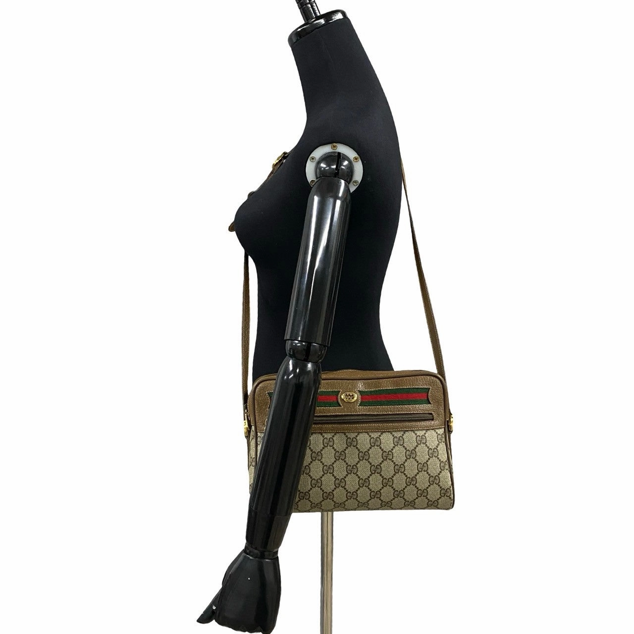 Gucci Vintage Leather Shoulder Bag Brown