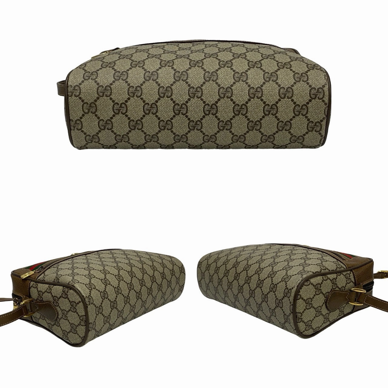 Gucci Vintage Leather Shoulder Bag Brown
