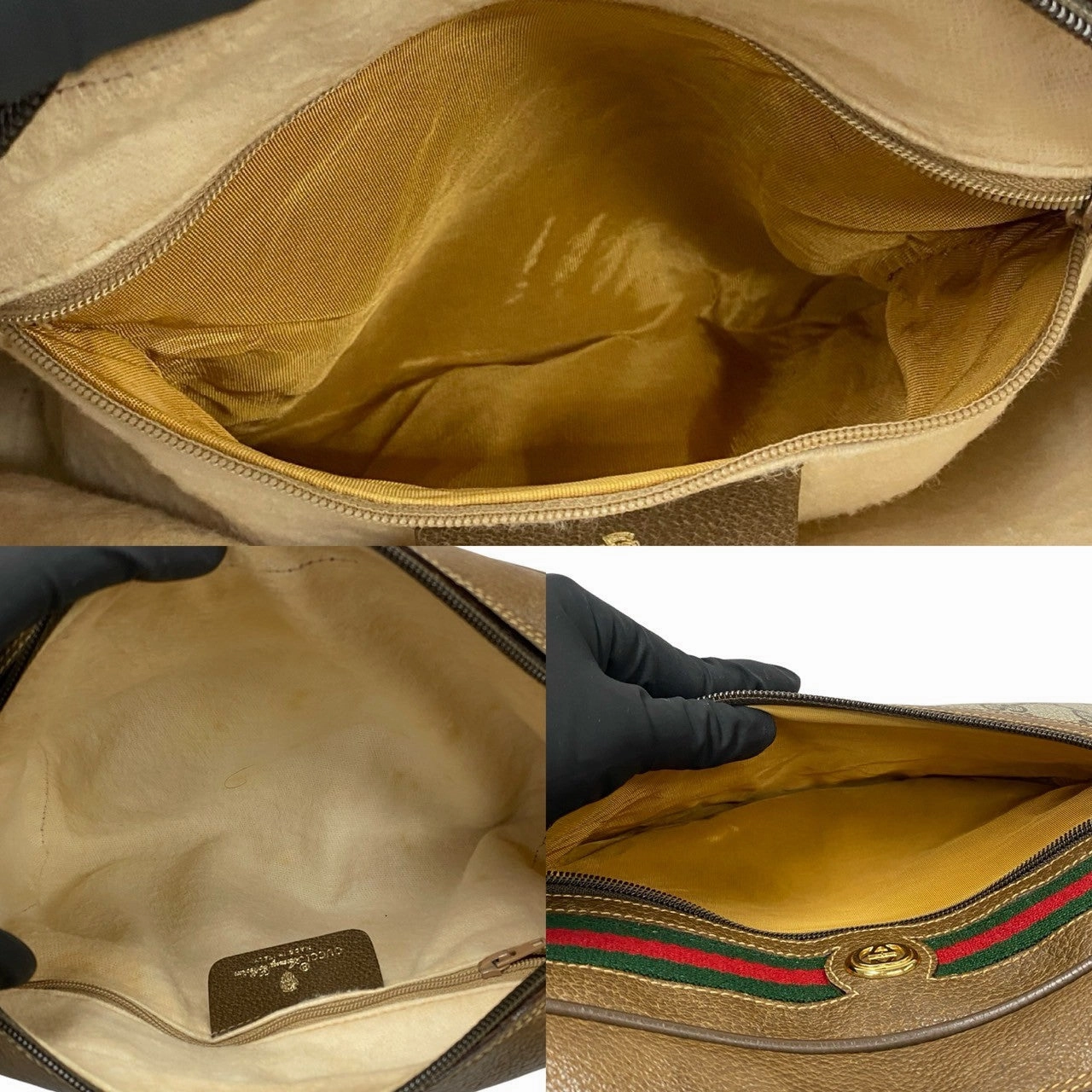 Gucci Vintage Leather Shoulder Bag Brown