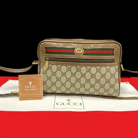 Gucci Vintage Leather Shoulder Bag Brown