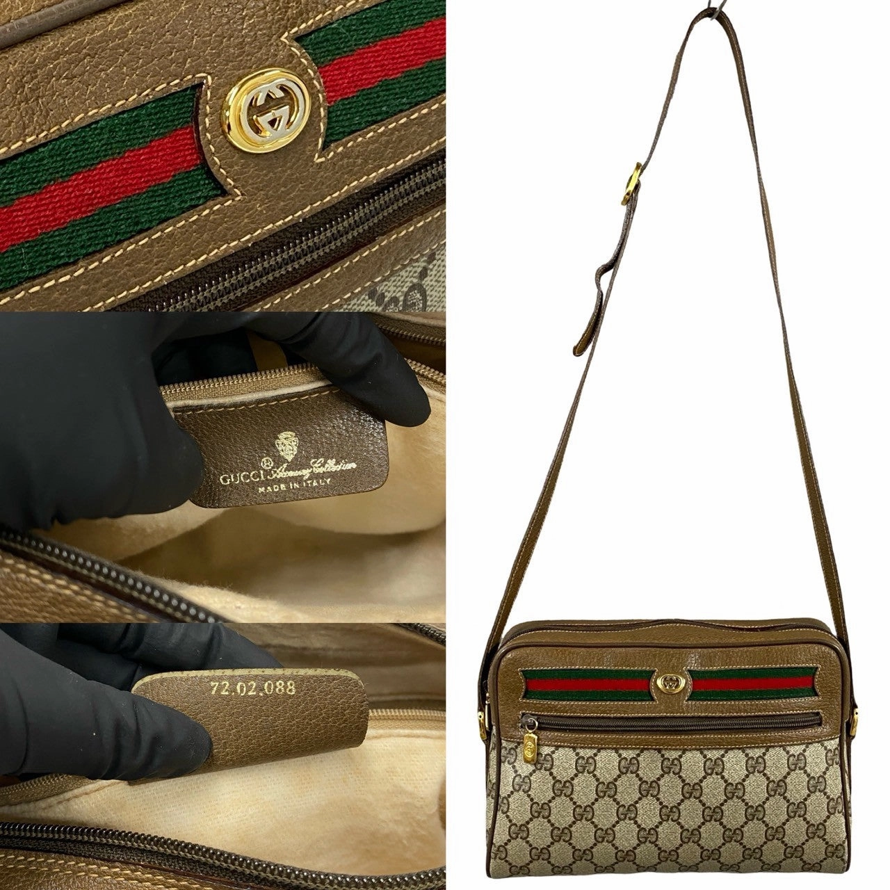 Gucci Vintage Leather Shoulder Bag Brown