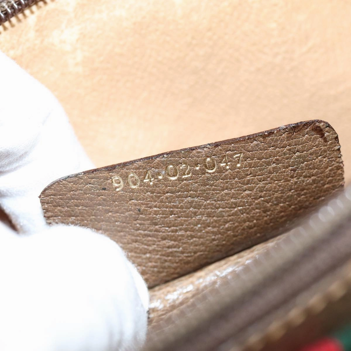 GUCCI Web Sherry Line GG Supreme Shoulder Bag PVC Beige 904 02 047  78759