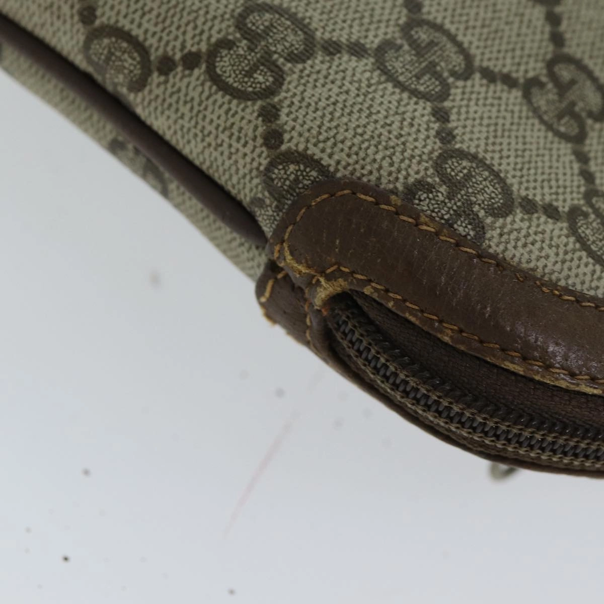GUCCI Web Sherry Line GG Supreme Shoulder Bag PVC Beige 904 02 047  78759