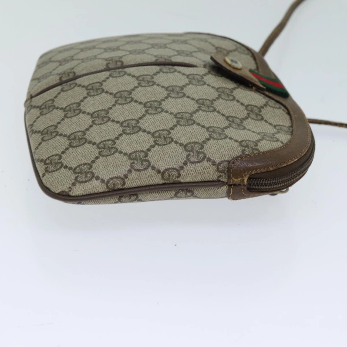 GUCCI Web Sherry Line GG Supreme Shoulder Bag PVC Beige 904 02 047  78759