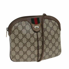 GUCCI Web Sherry Line GG Supreme Shoulder Bag PVC Beige 904 02 047  78759