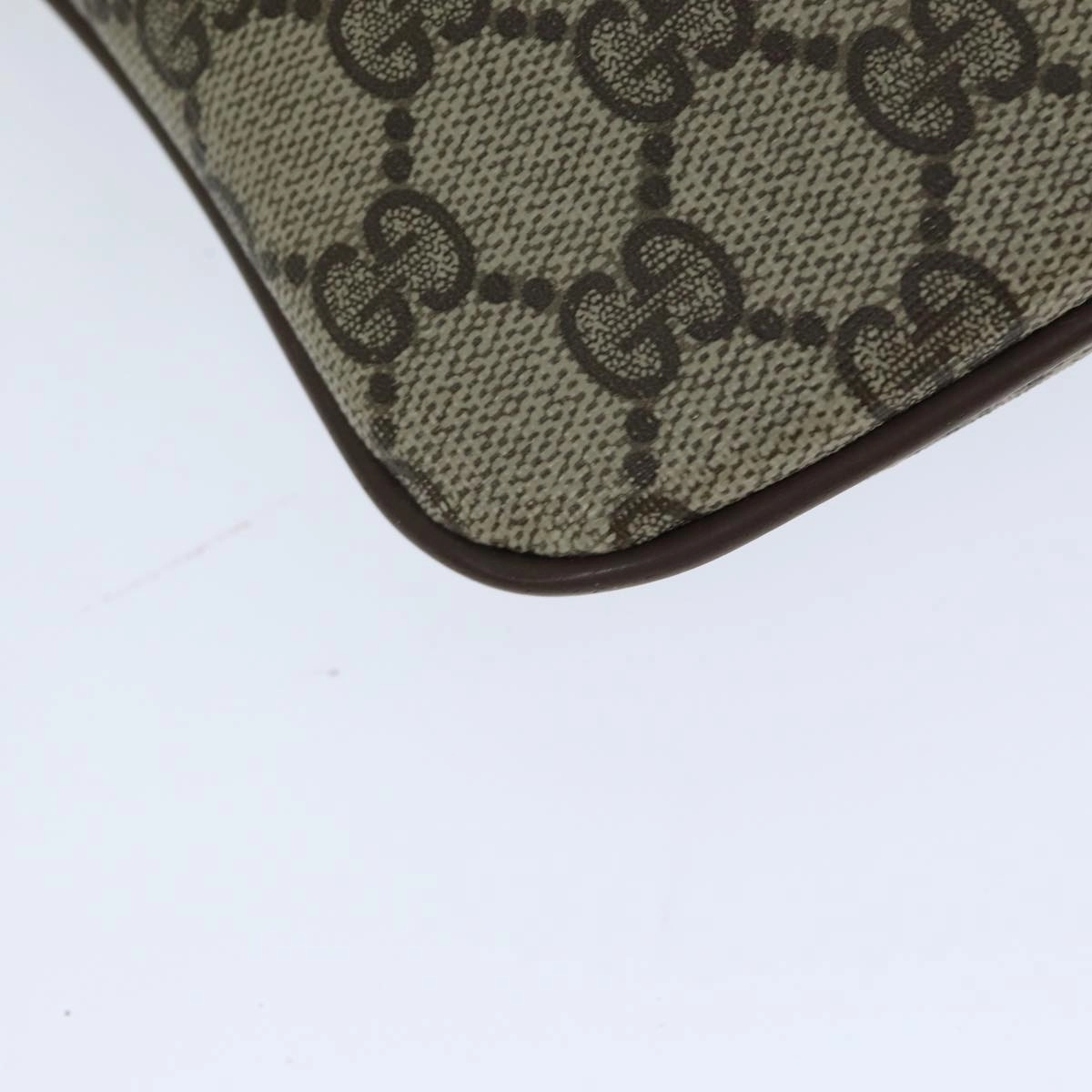 GUCCI Web Sherry Line GG Supreme Shoulder Bag PVC Beige 904 02 047  78759