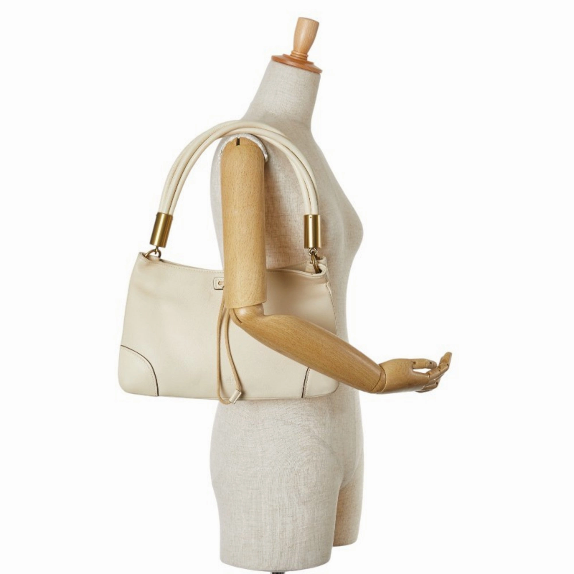 Gucci White Leather Shoulder Bag ()