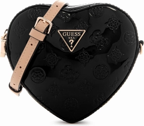 GUESS Arnela Mini Heart Bag, Black Logo