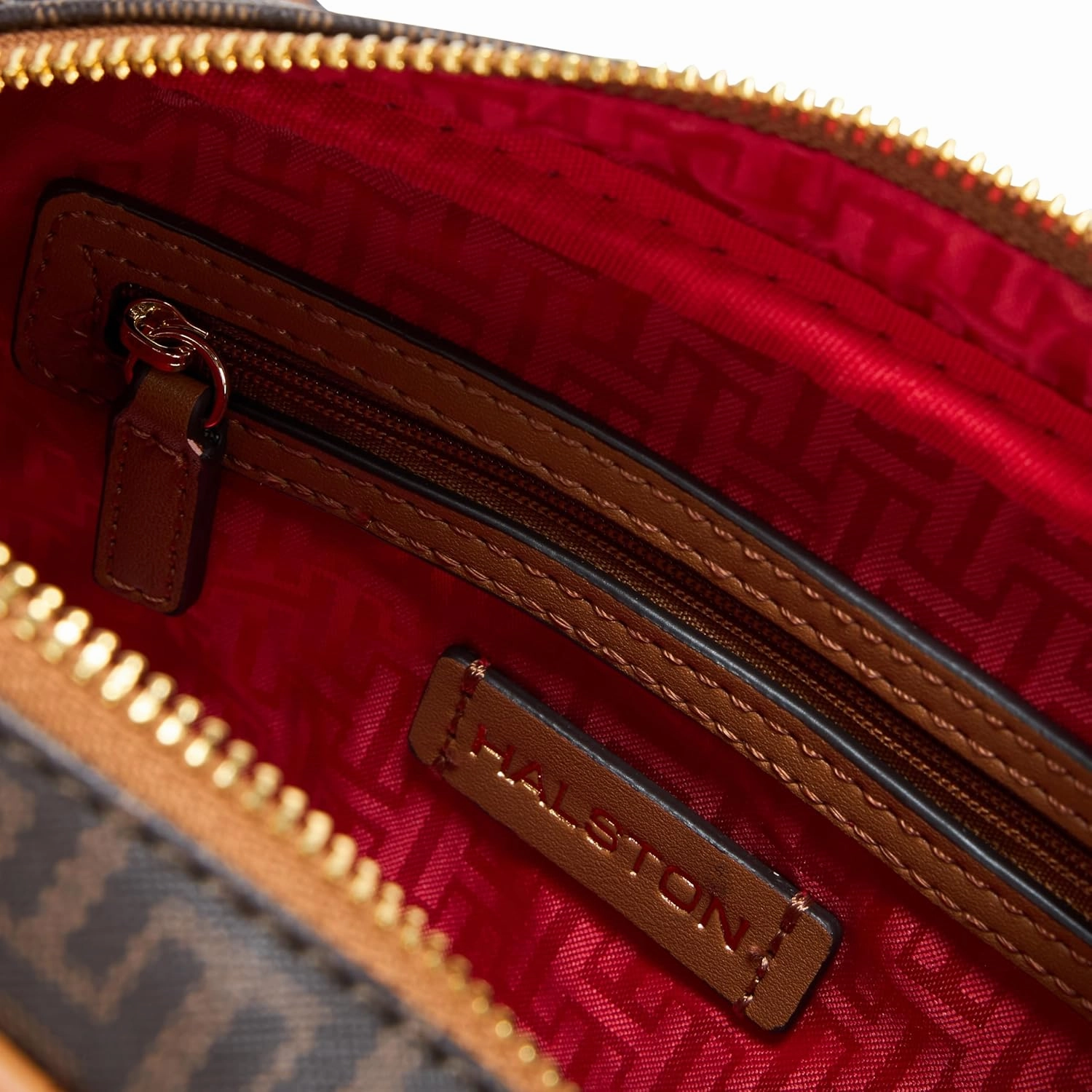 Halston Clara Signature Logo Top Zip Crossbody