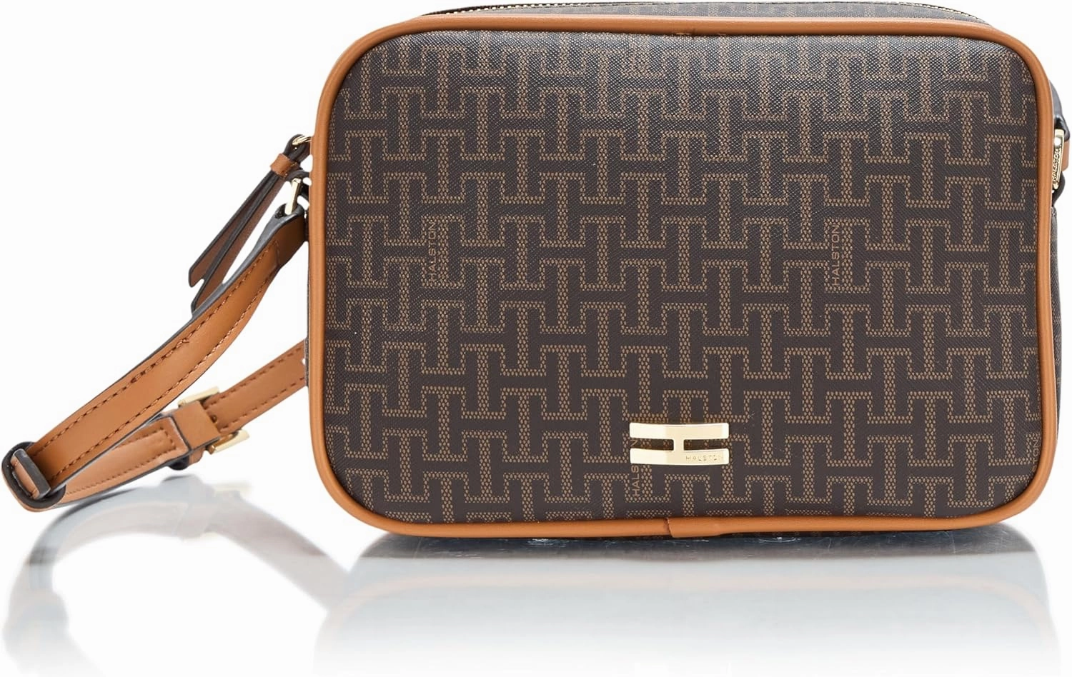 Halston Clara Signature Logo Top Zip Crossbody