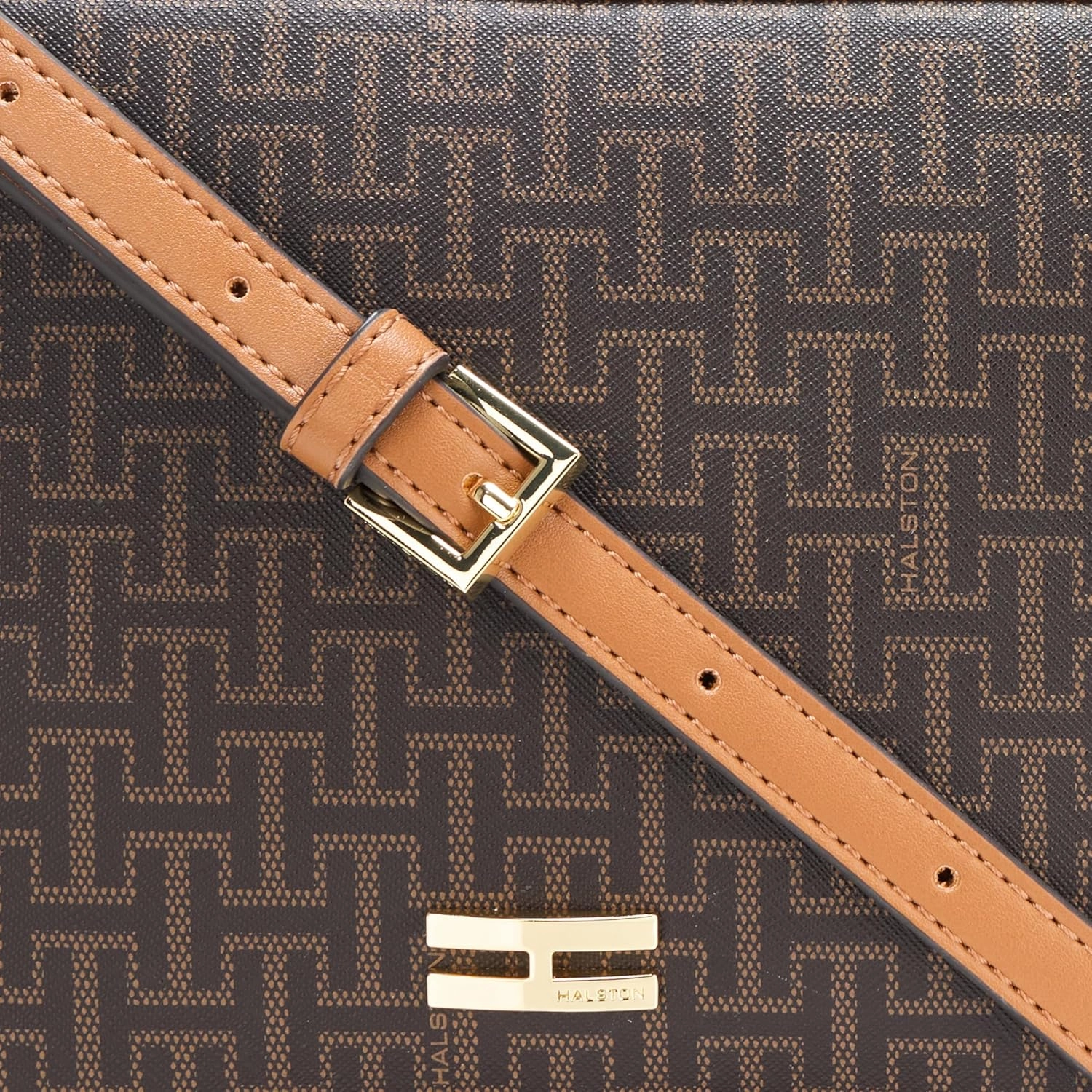 Halston Clara Signature Logo Top Zip Crossbody