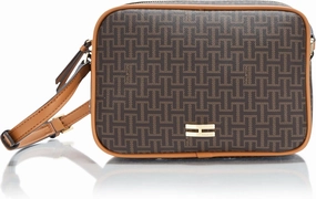 Halston Clara Signature Logo Top Zip Crossbody