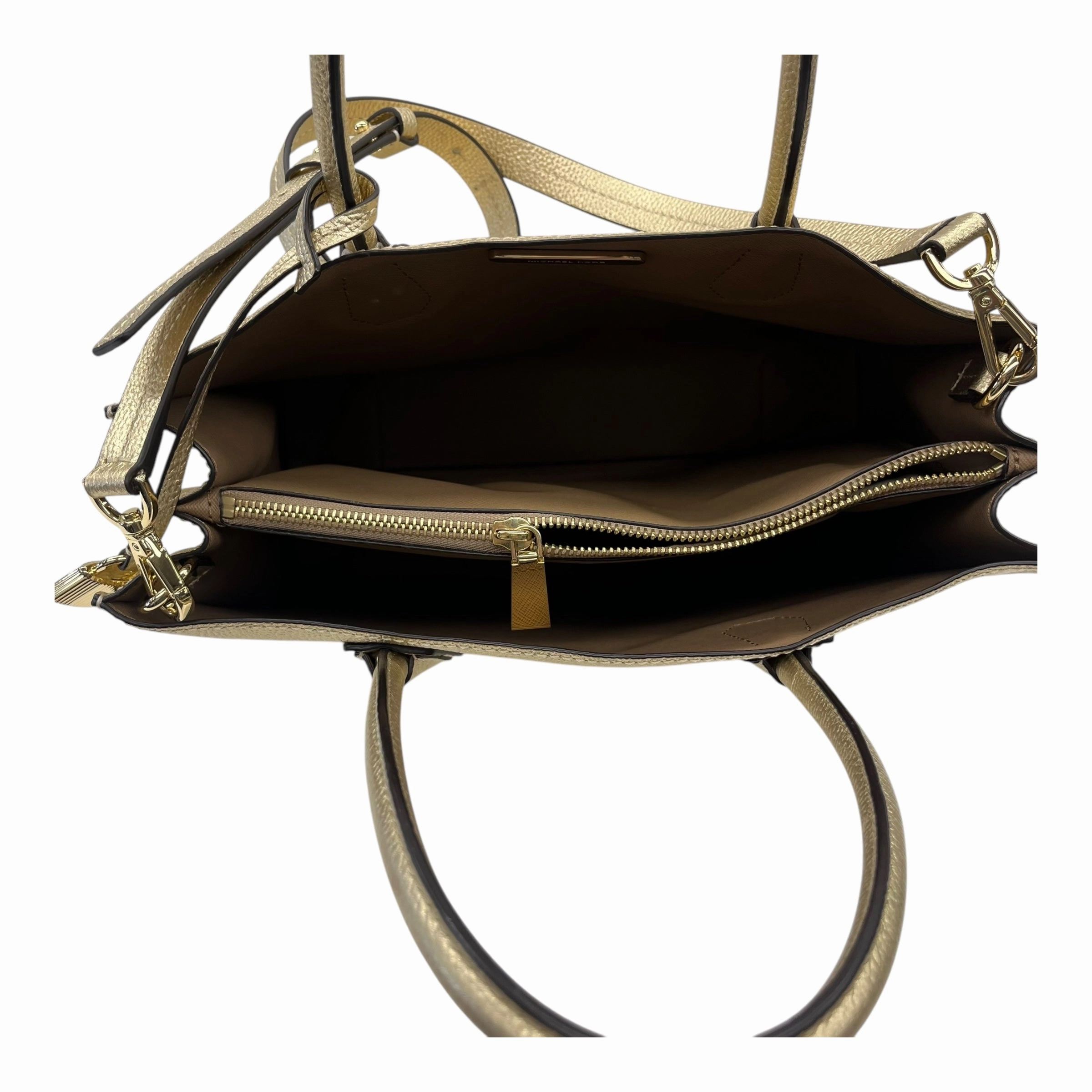 Handbag Designer By Michael Kors In Gold, Size:Medium