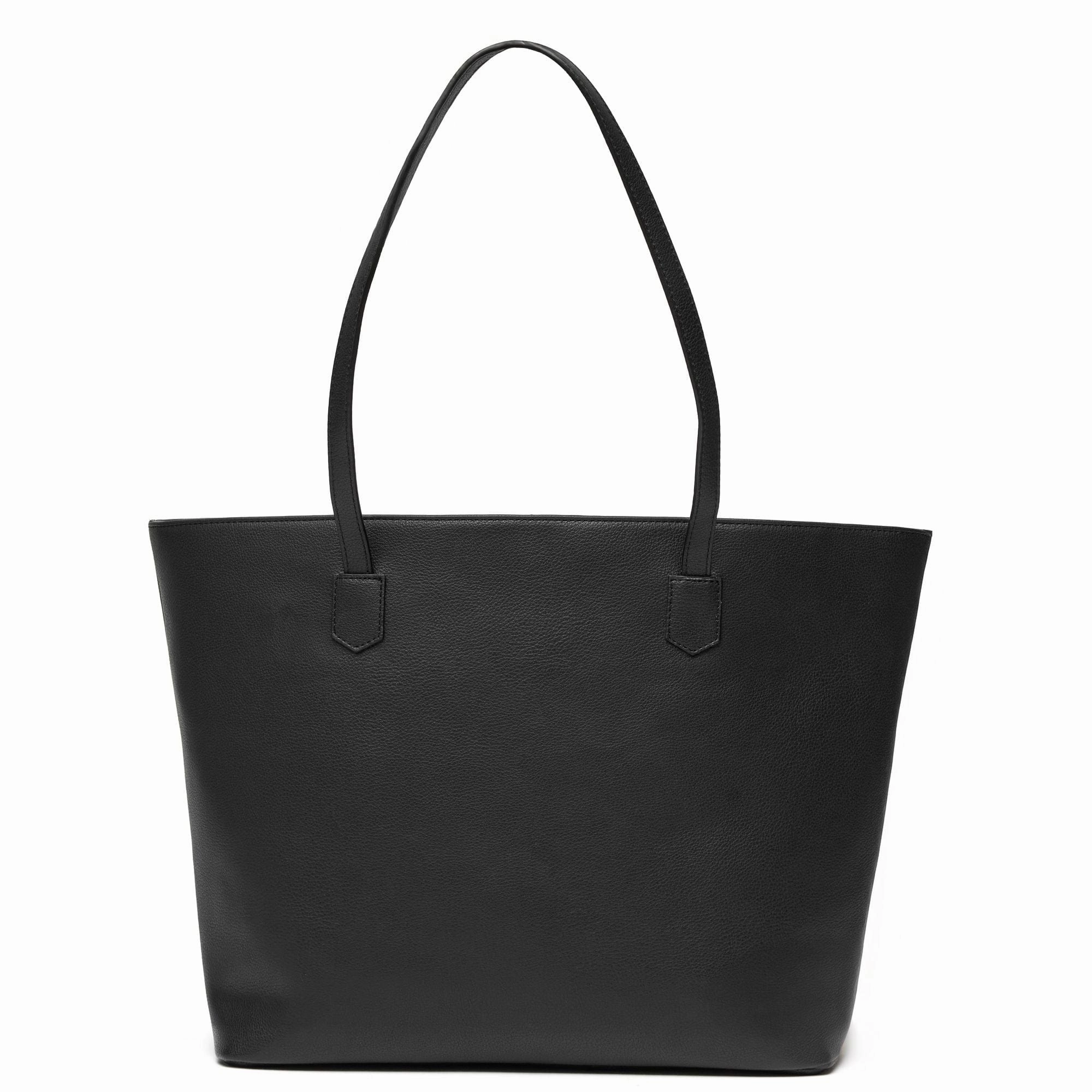 Hazel Vegan Leather Tote Bag Shoulder Bag | Black