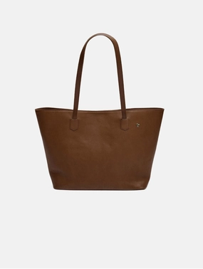 Hazel Vegan Leather Tote Bag Shoulder Bag | Brown