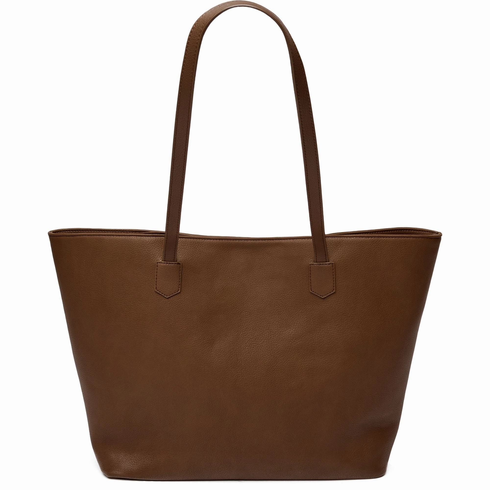 Hazel Vegan Leather Tote Bag Shoulder Bag | Brown