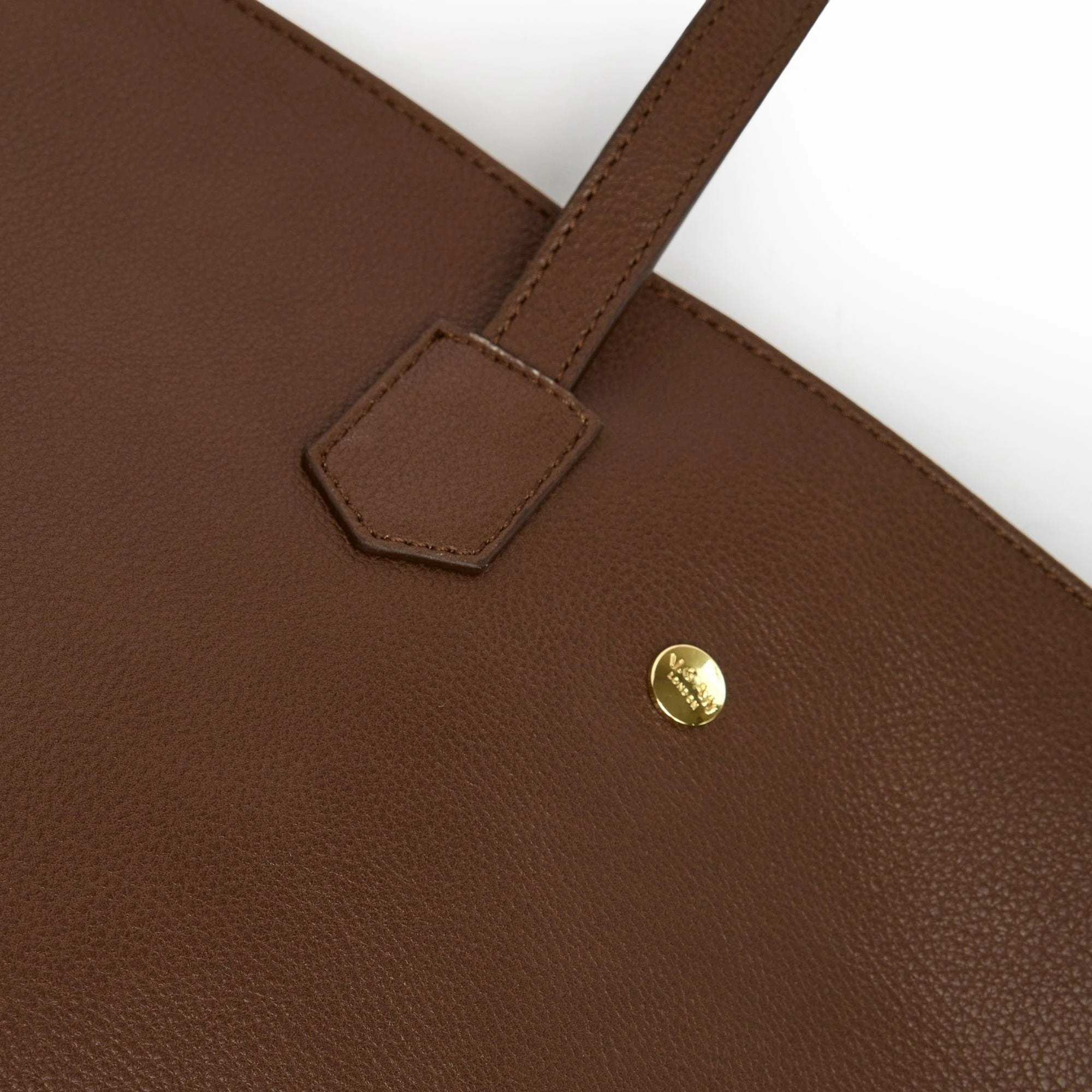 Hazel Vegan Leather Tote Bag Shoulder Bag | Brown