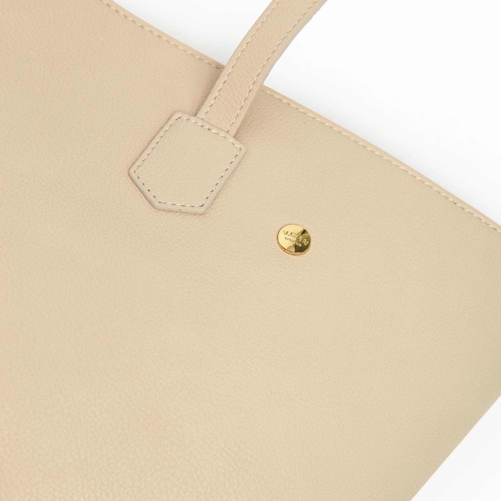 Hazel Vegan Leather Tote Bag Shoulder Bag | Cream