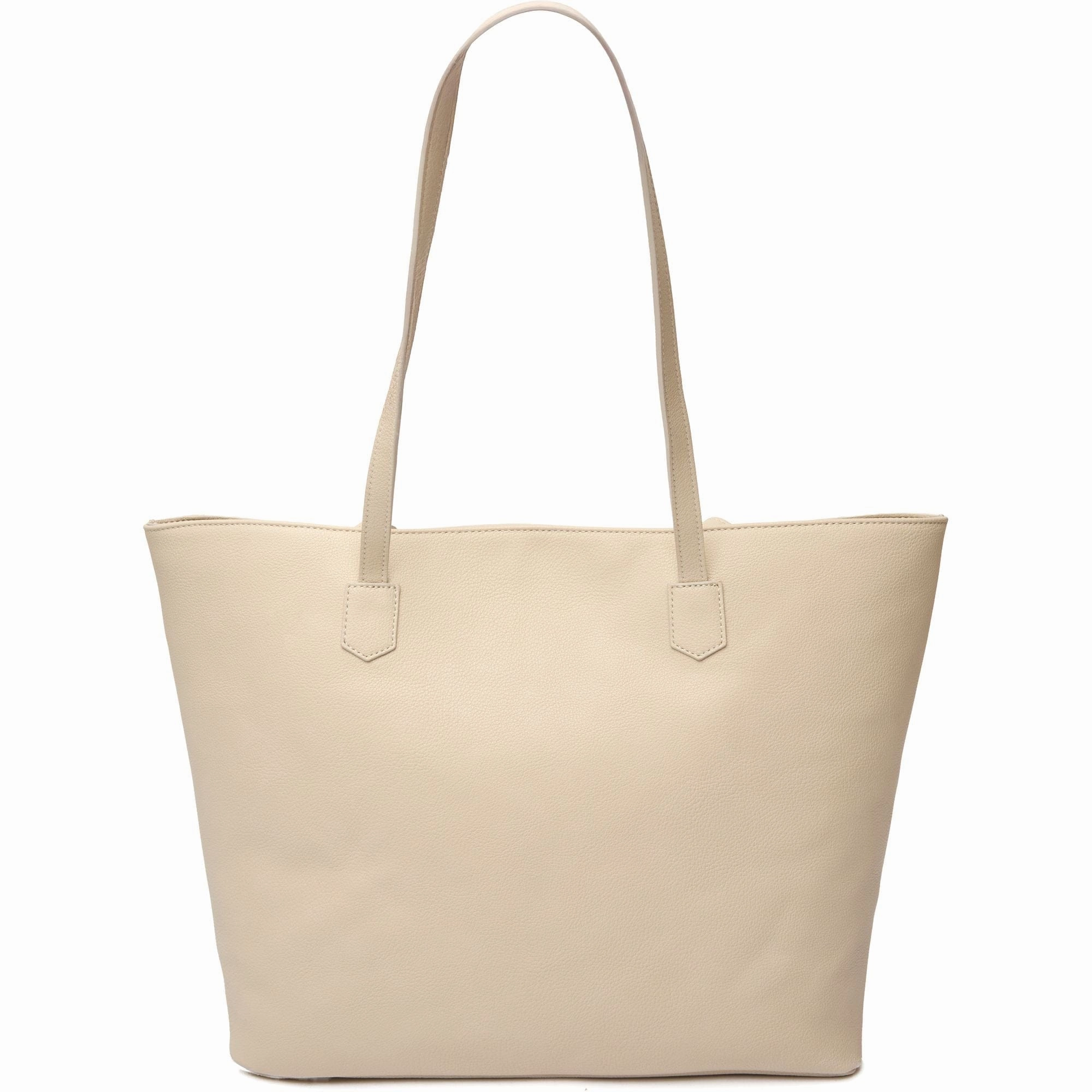 Hazel Vegan Leather Tote Bag Shoulder Bag | Cream