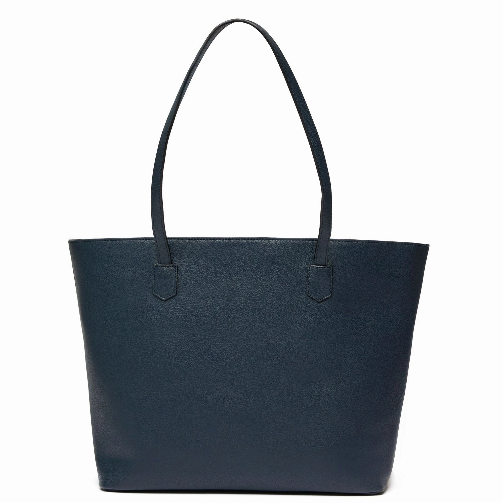 Hazel Vegan Leather Tote Bag Shoulder Bag | Navy