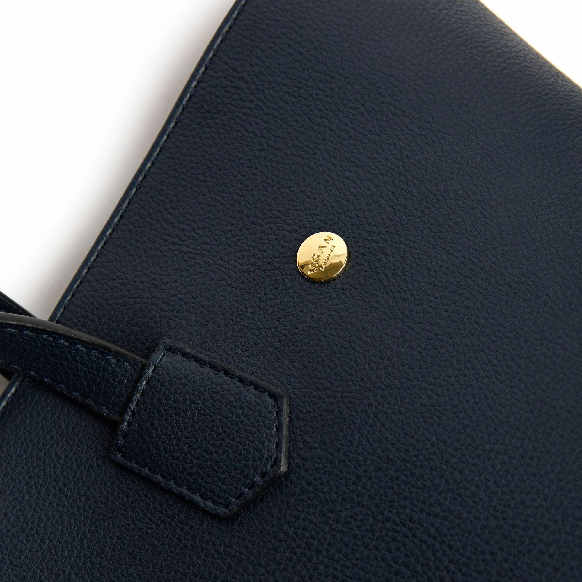 Hazel Vegan Leather Tote Bag Shoulder Bag | Navy