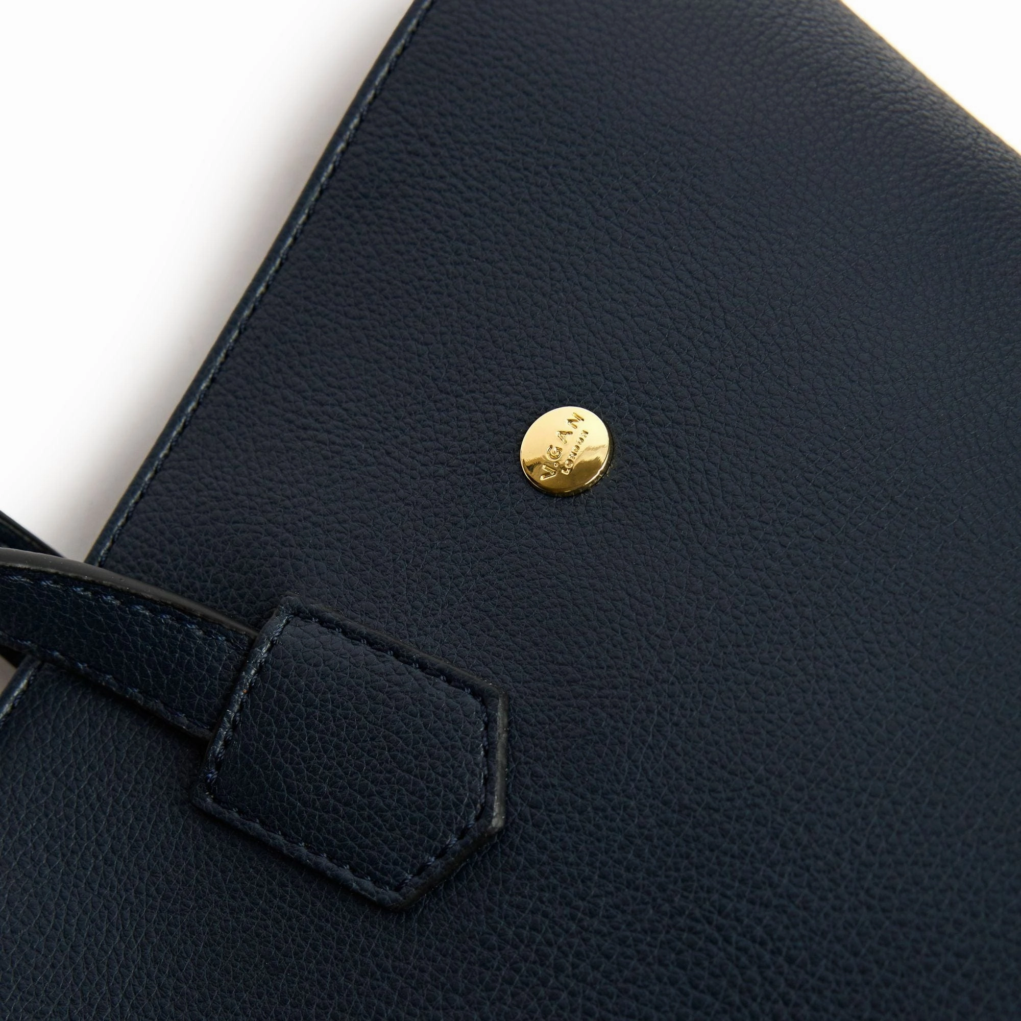 Hazel Vegan Leather Tote Bag Shoulder Bag | Navy