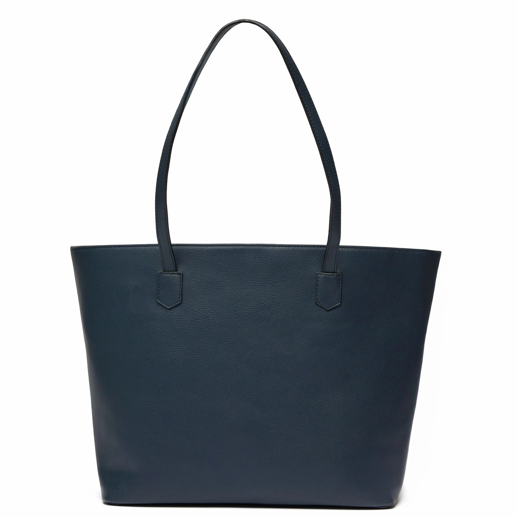 Hazel Vegan Leather Tote Bag Shoulder Bag | Navy