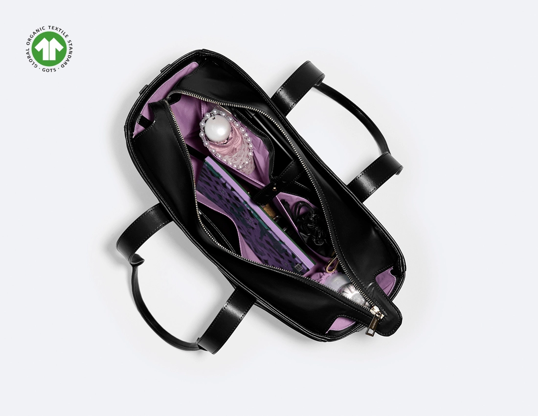 Hedy Vegan Italian Grape Leather Carry All Tote | Onyx