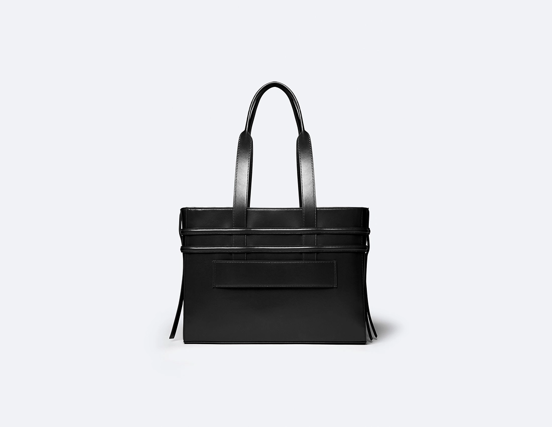 Hedy Vegan Italian Grape Leather Carry All Tote | Onyx