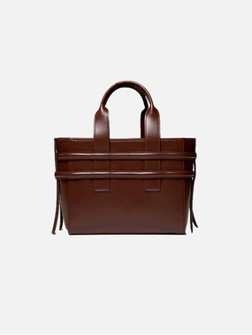 Hedy Vegan Italian Grape Leather Mini Tote | Cocoa