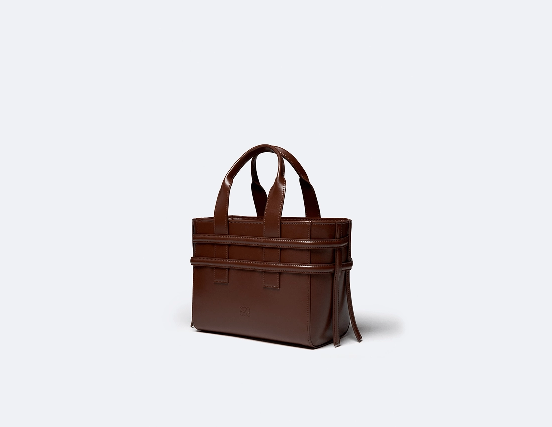 Hedy Vegan Italian Grape Leather Mini Tote | Cocoa