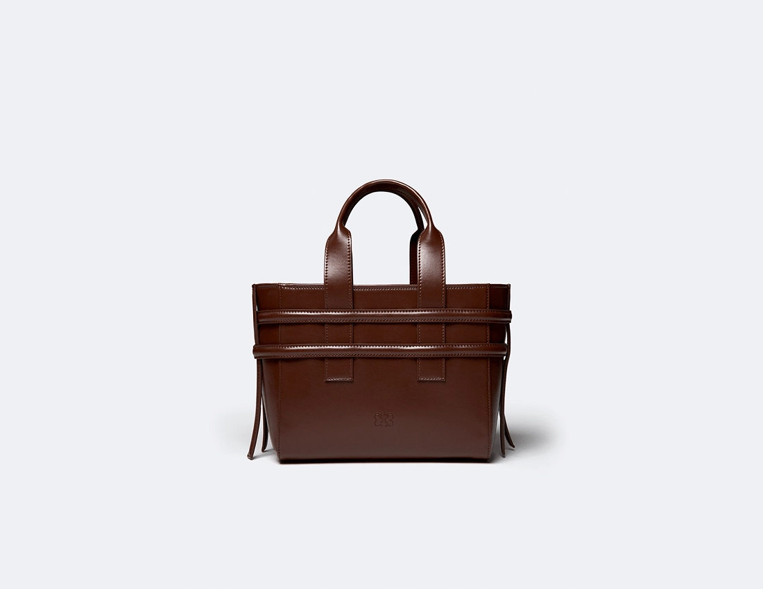 Hedy Vegan Italian Grape Leather Mini Tote | Cocoa