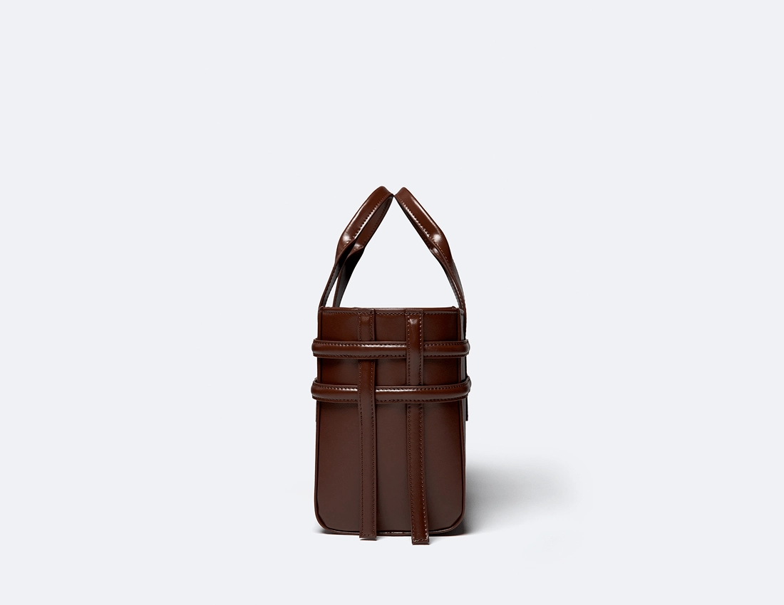 Hedy Vegan Italian Grape Leather Mini Tote | Cocoa