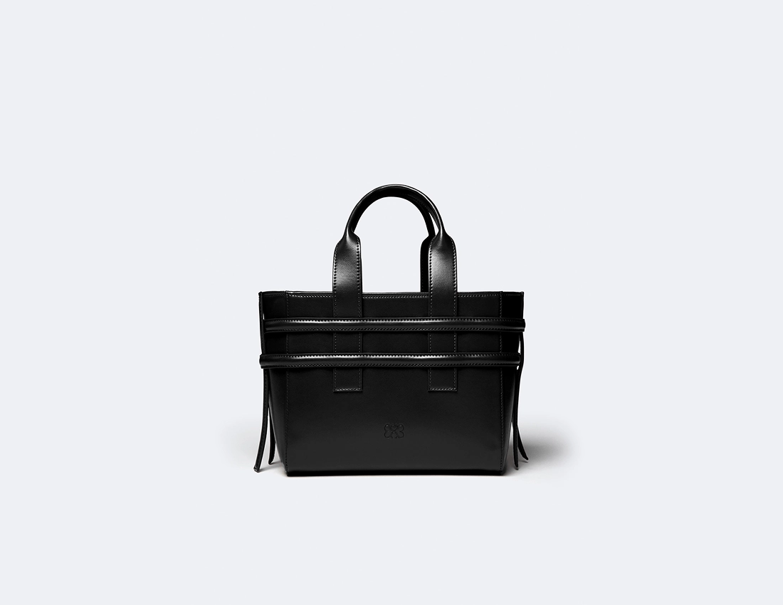 Hedy Vegan Italian Grape Leather Mini Tote | Onyx