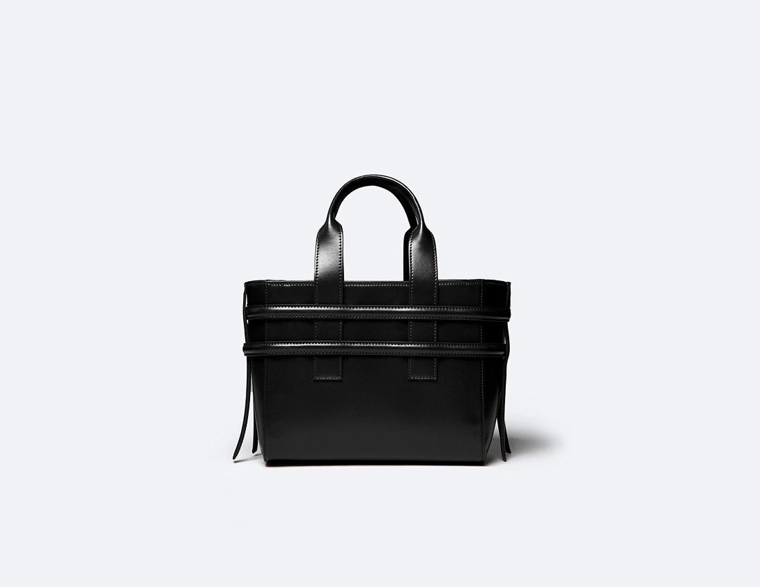 Hedy Vegan Italian Grape Leather Mini Tote | Onyx