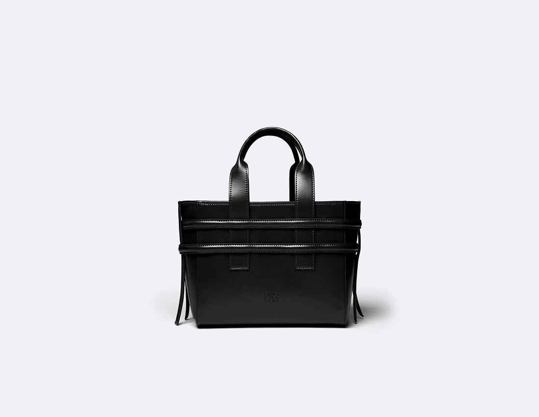 Hedy Vegan Italian Grape Leather Mini Tote | Onyx