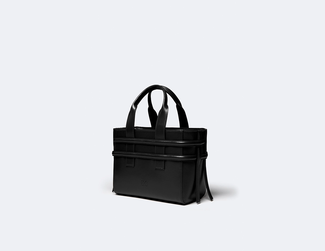 Hedy Vegan Italian Grape Leather Mini Tote | Onyx