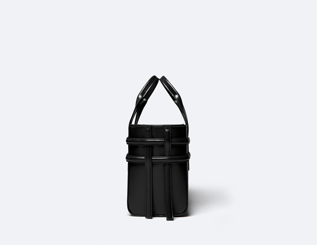 Hedy Vegan Italian Grape Leather Mini Tote | Onyx