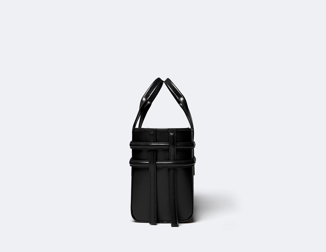 Hedy Vegan Italian Grape Leather Mini Tote | Onyx