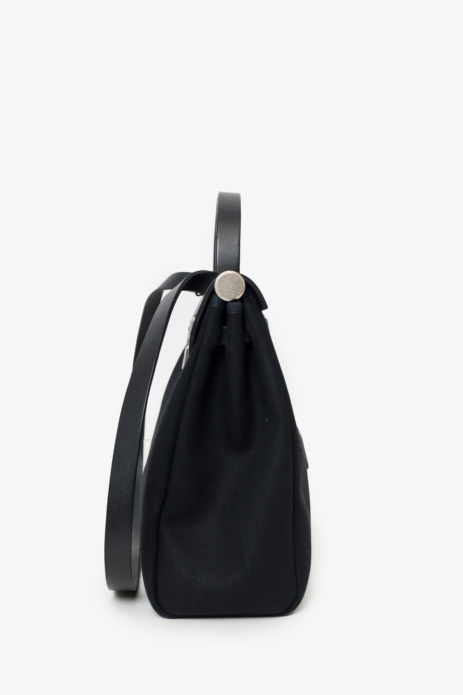 Hermes 2000 Black/Beige Leather/Canvas Herbag 31 with Secondary Bag (As Is)