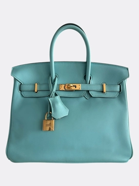 Hermes Blue Atoll Swift Gold Hardware Togo Birkin 25