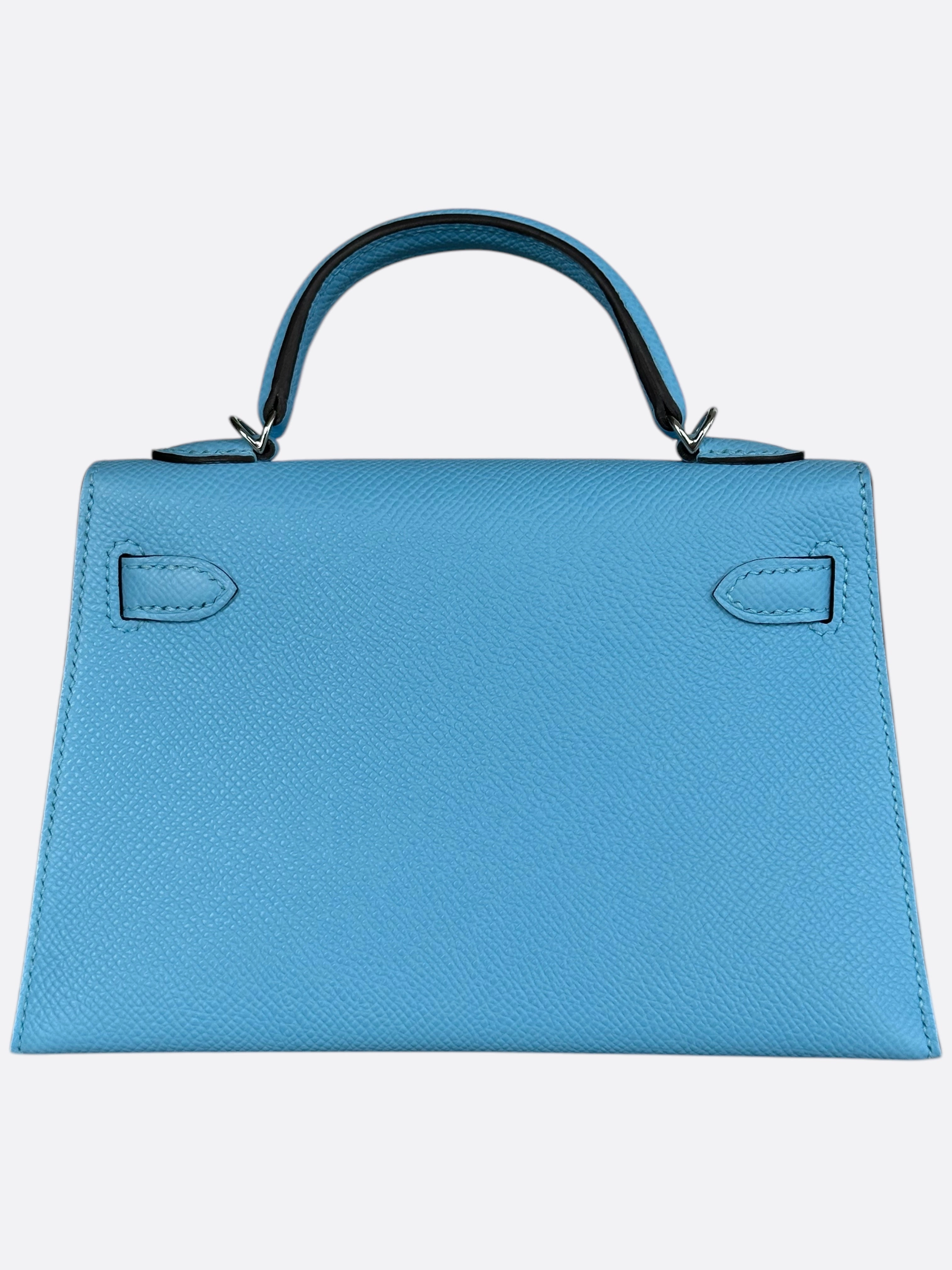 Hermes Blue Celeste Epsom Mini Kelly