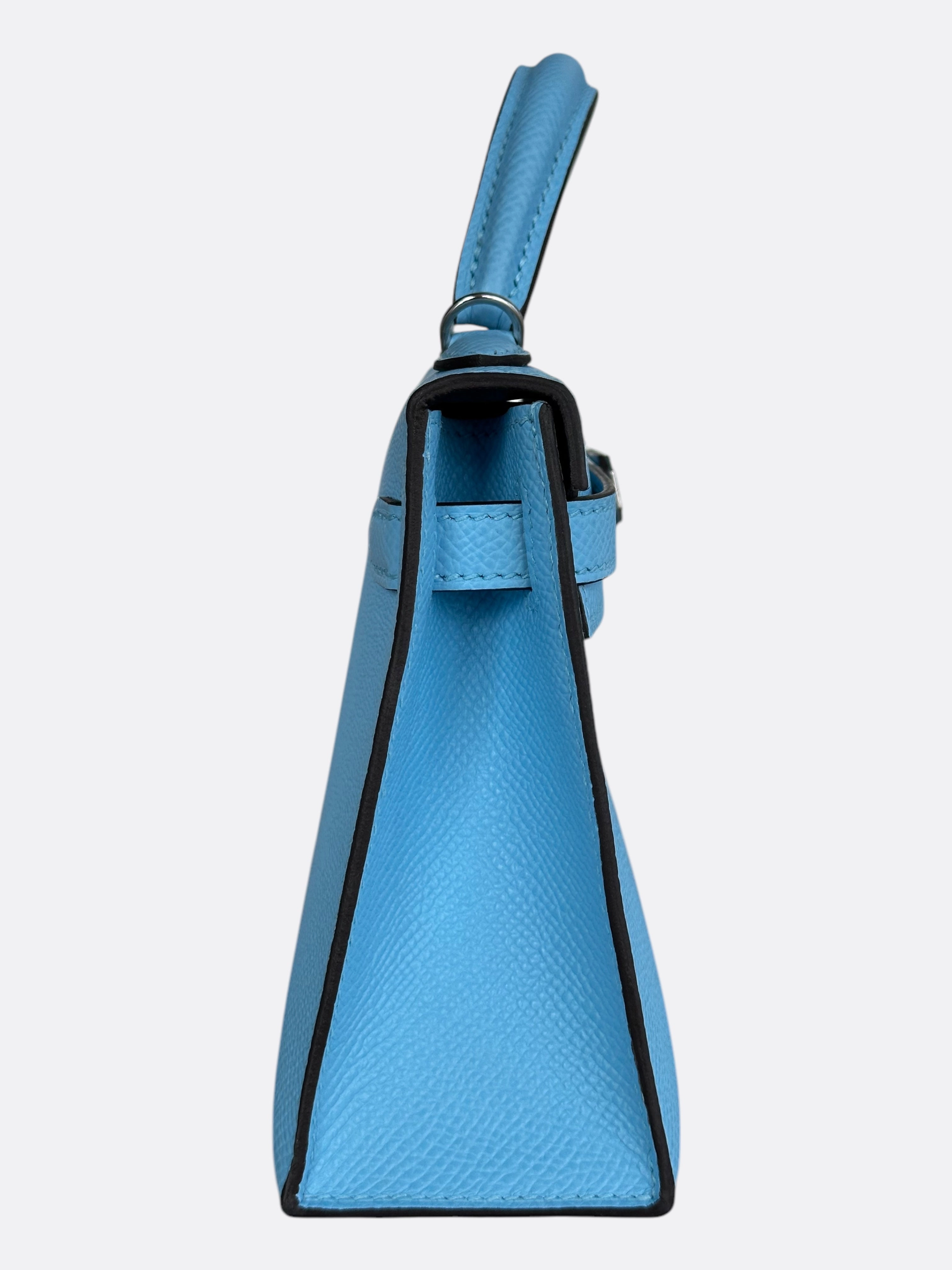 Hermes Blue Celeste Epsom Mini Kelly
