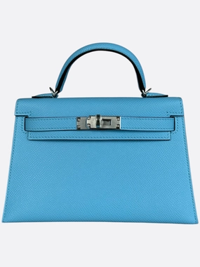 Hermes Blue Celeste Epsom Mini Kelly