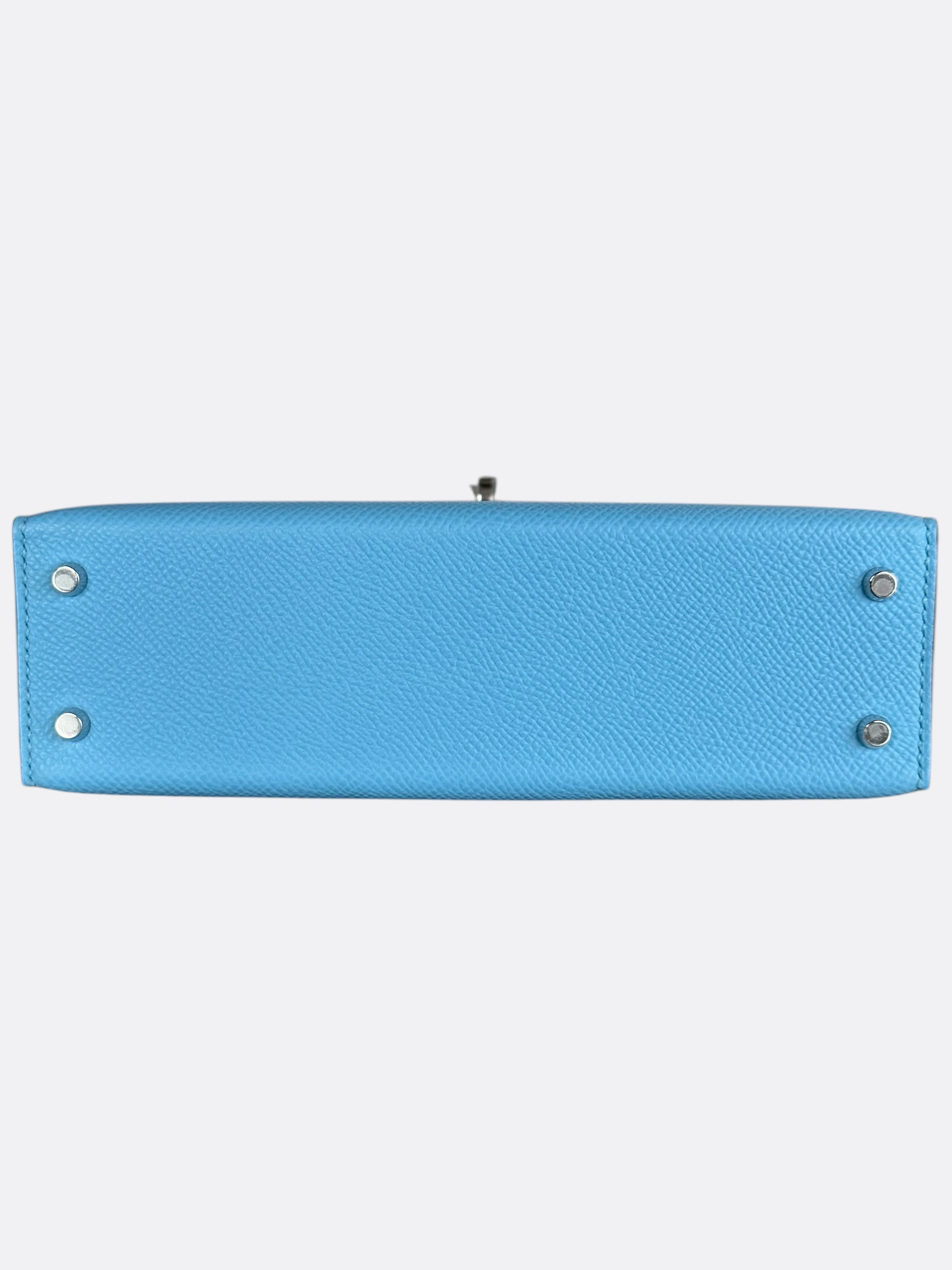 Hermes Blue Celeste Epsom Mini Kelly