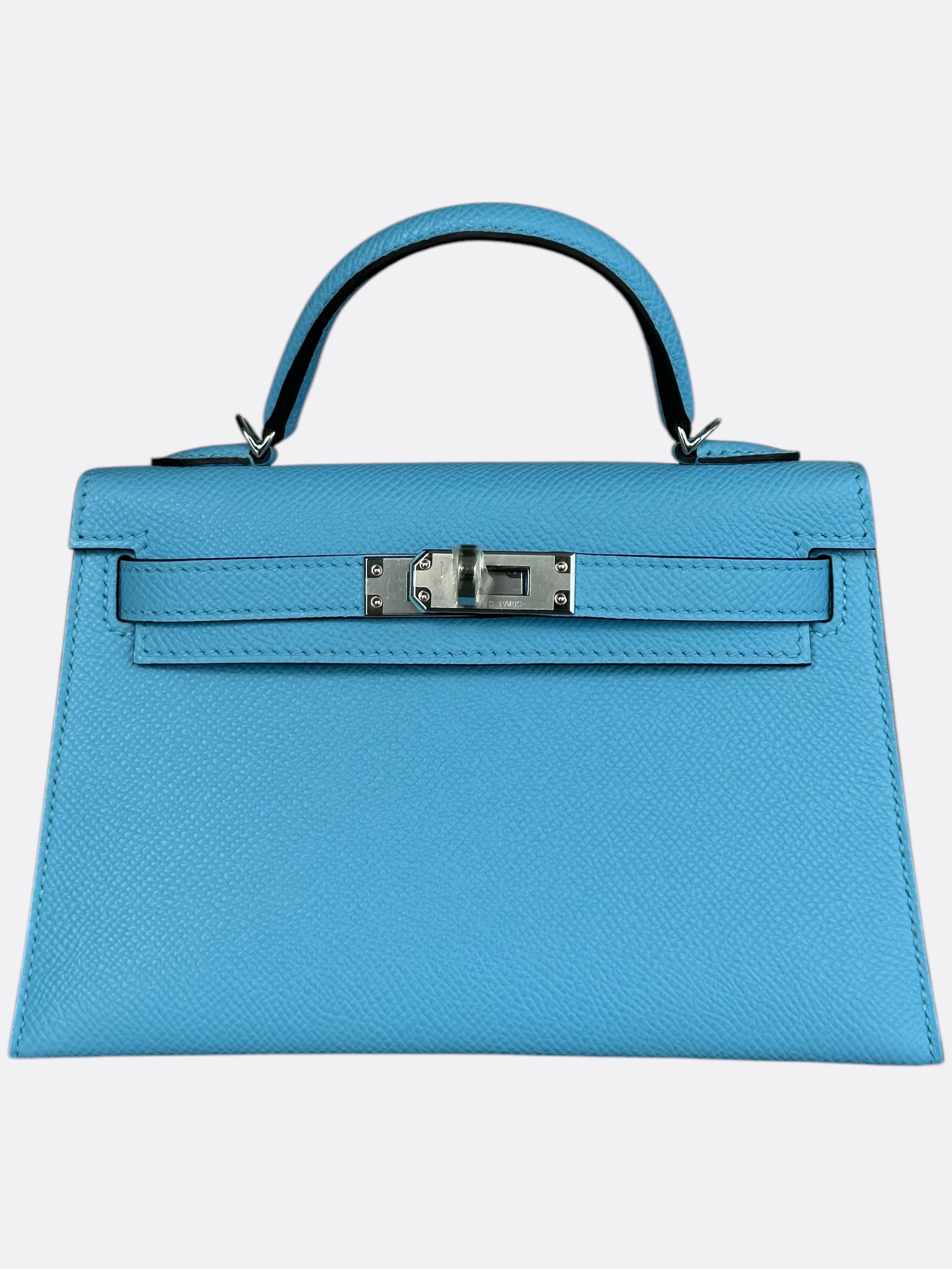Hermes Blue Celeste Epsom Mini Kelly