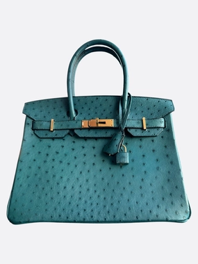 Hermes Blue Ostrich Birkin 30