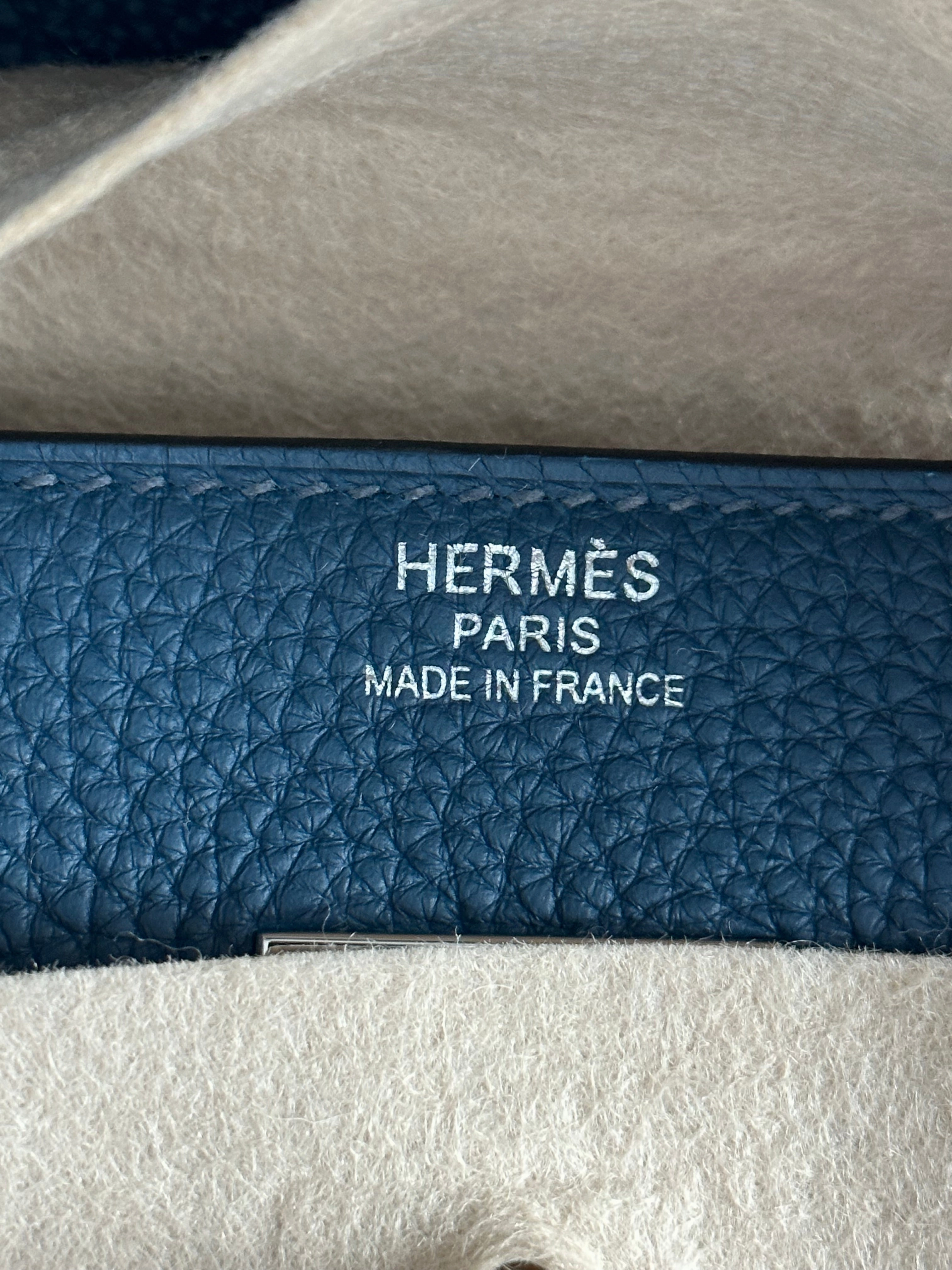 Hermes Blue Thalassa Blue Canvas & Togo Hac Birkin 40